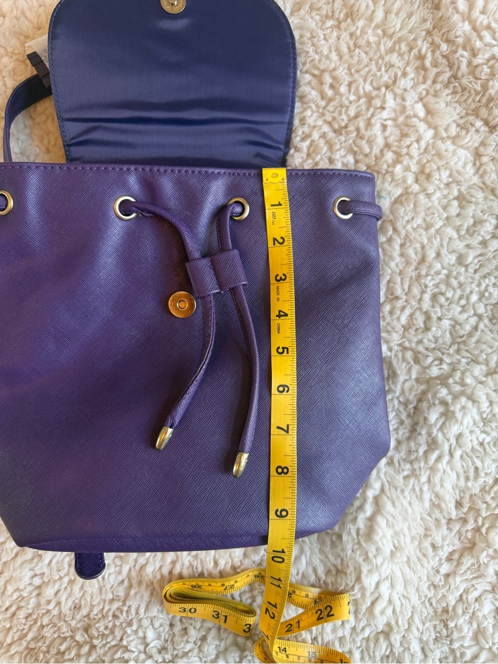 Monat Deep Purple Drawstring Backpack - Picture 5 of 6